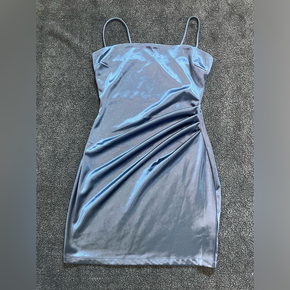 Windsor satin pleat mini dress